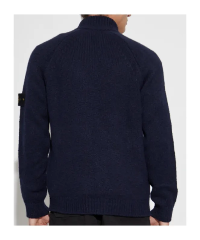 Stone Island Logo Patch Zip-Up Cardigan