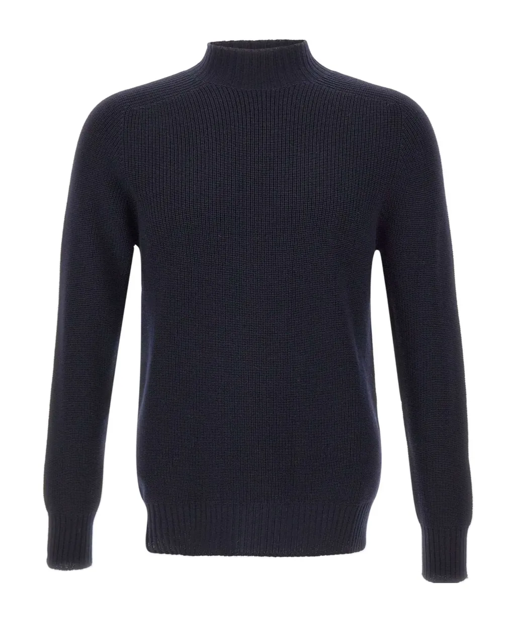 Ribbed High-Neck Sweater