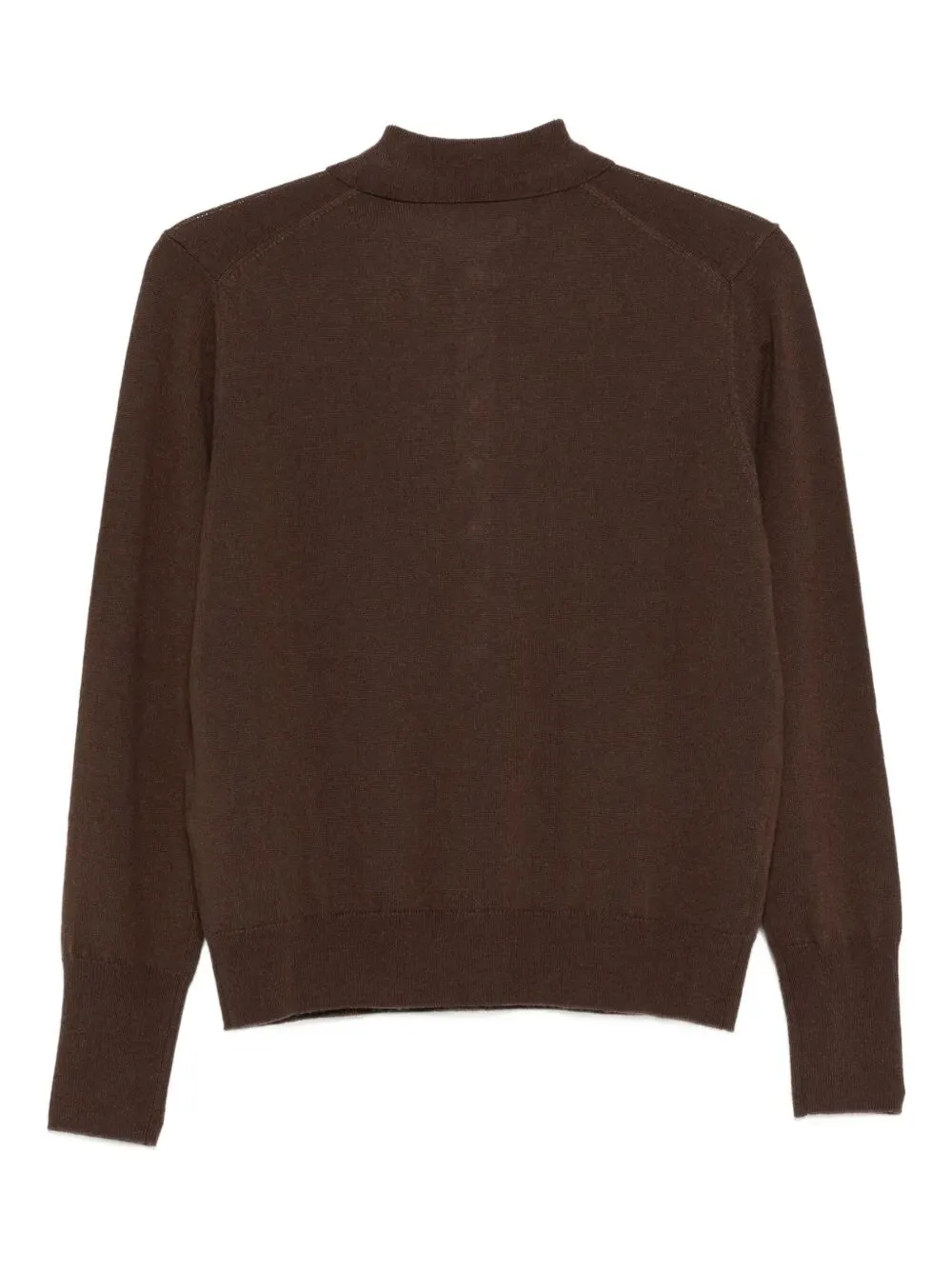 Button-Placket Long-Sleeves Polo Top