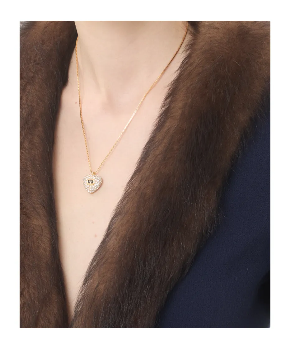 Valentino Coeur Royal Embellished Heart-Shaped Necklace