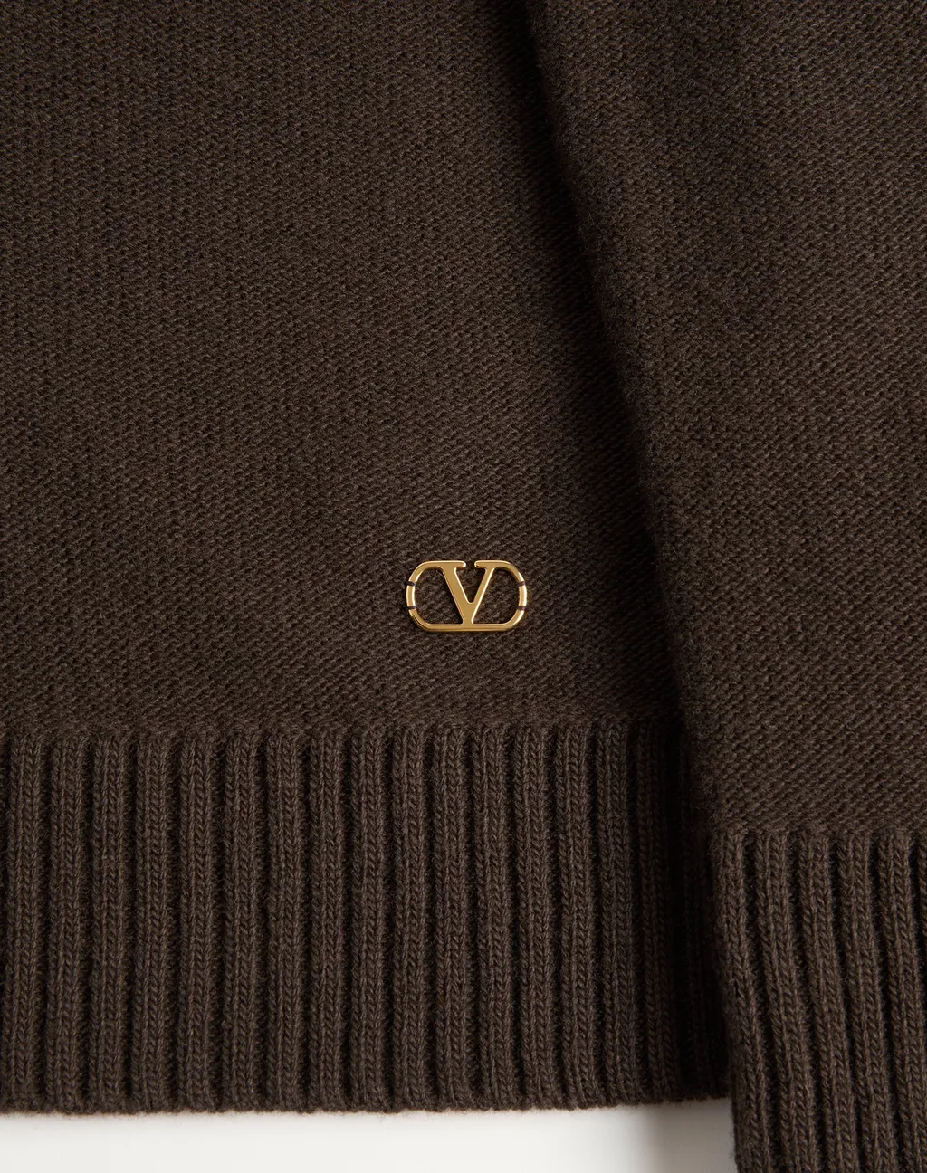 Valentino Logo Plaque V-Neck Jumper