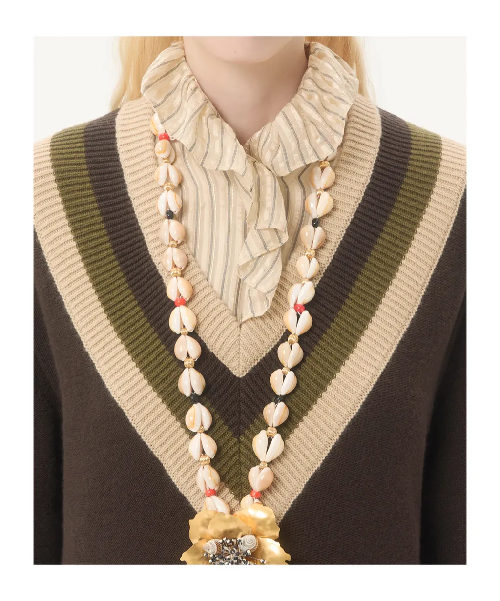Valentino Logo Plaque V-Neck Jumper