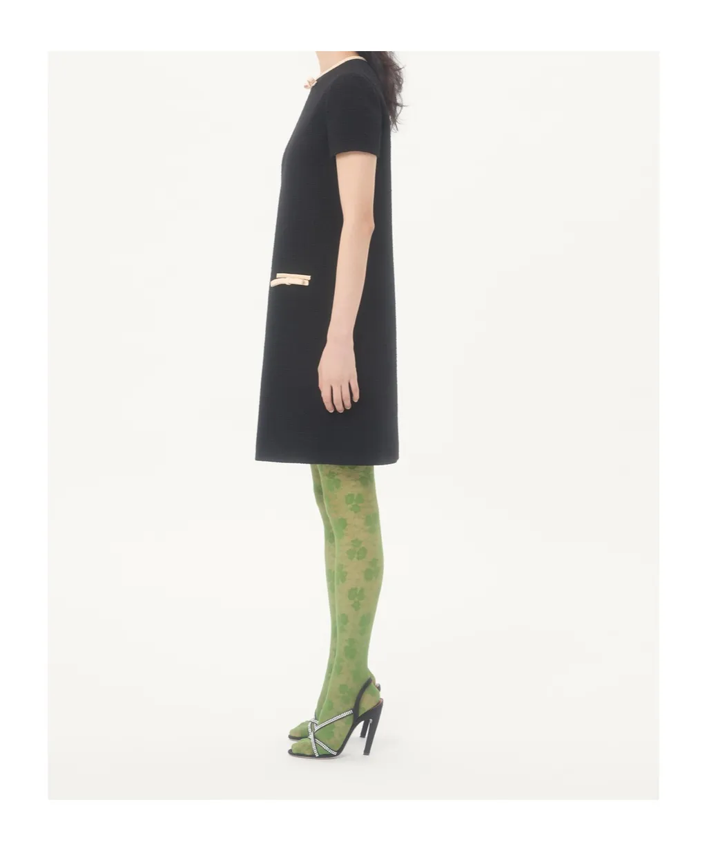 Short Dress In Plain Wool Tweed