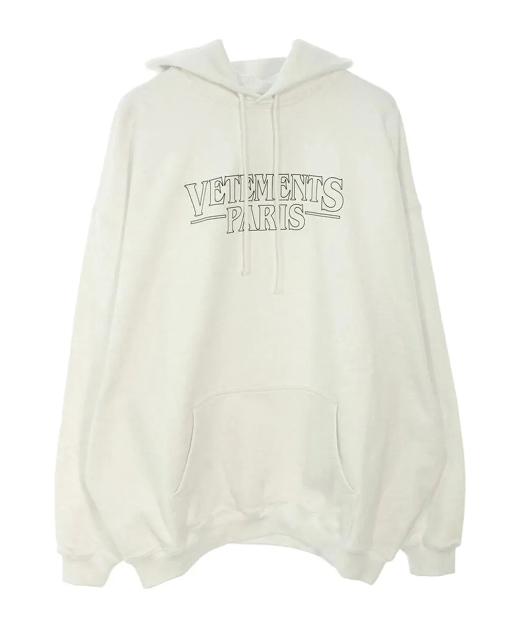 Vetements Logo Printed Drawstring Hoodie