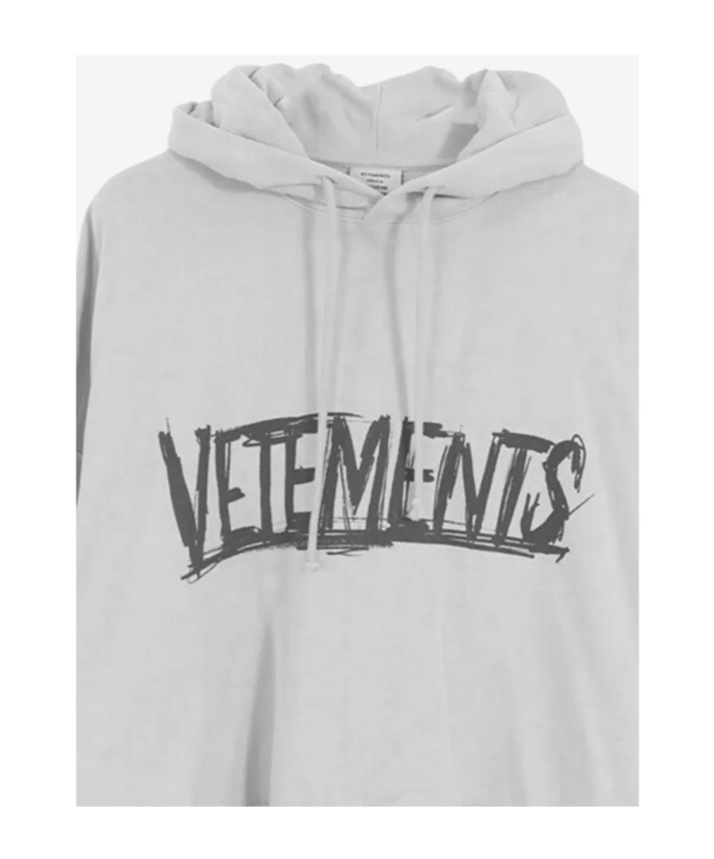Vetements Logo Printed Drawstring Hoodie