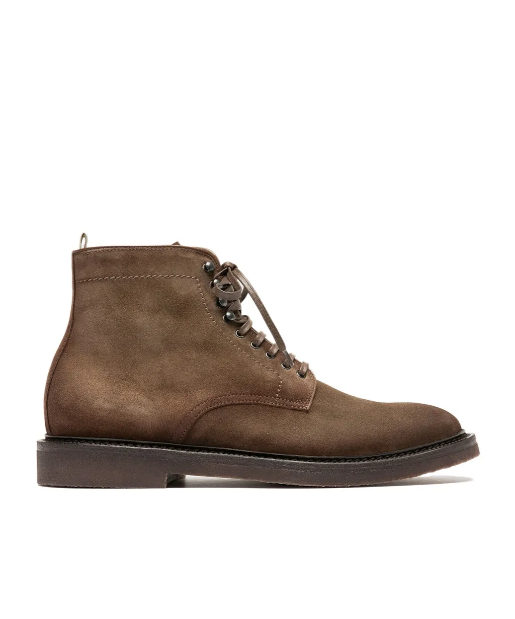 Taupe Suede Lace-Up Boots