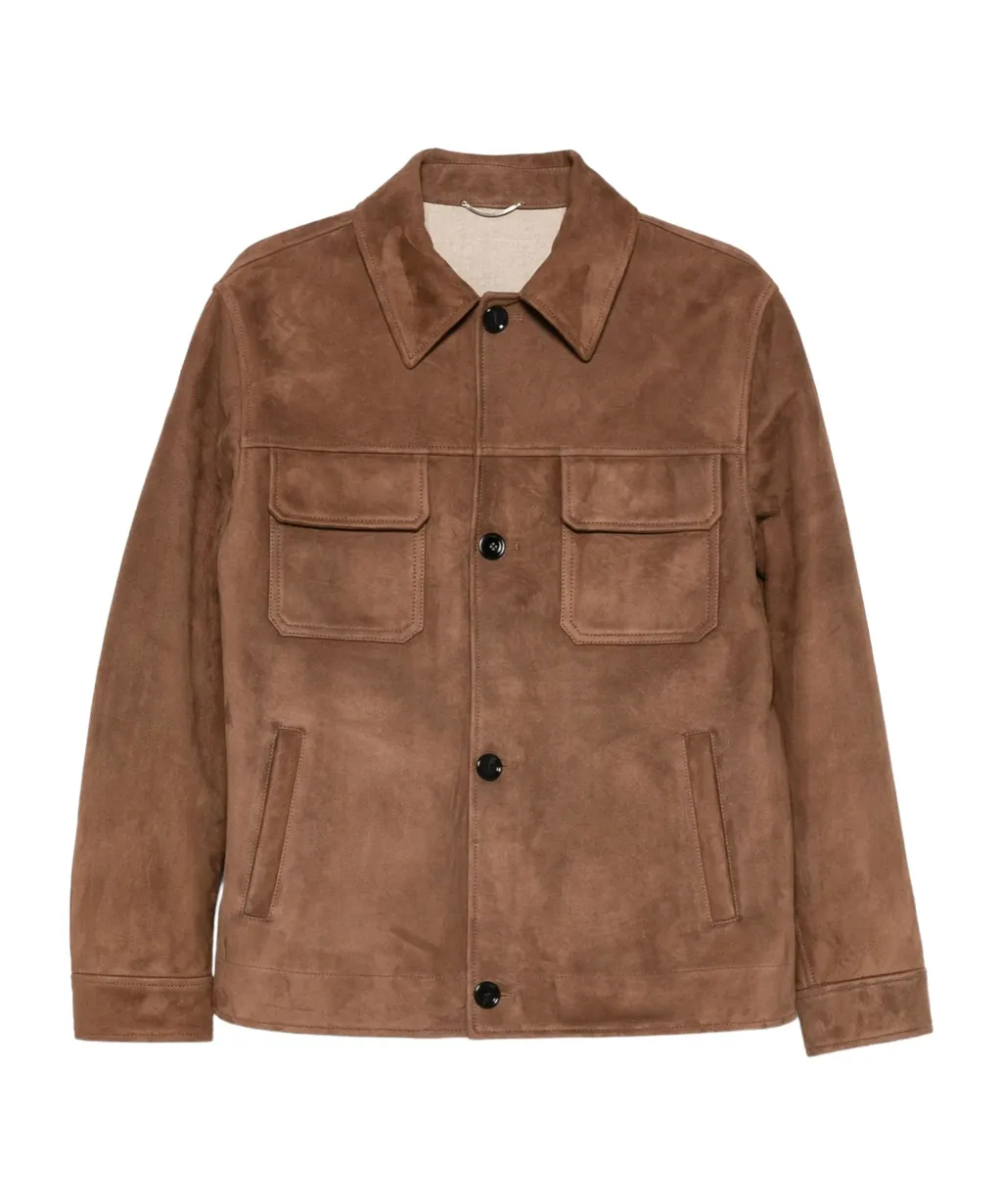 Button-Fastening Flap-Pocket Jacket