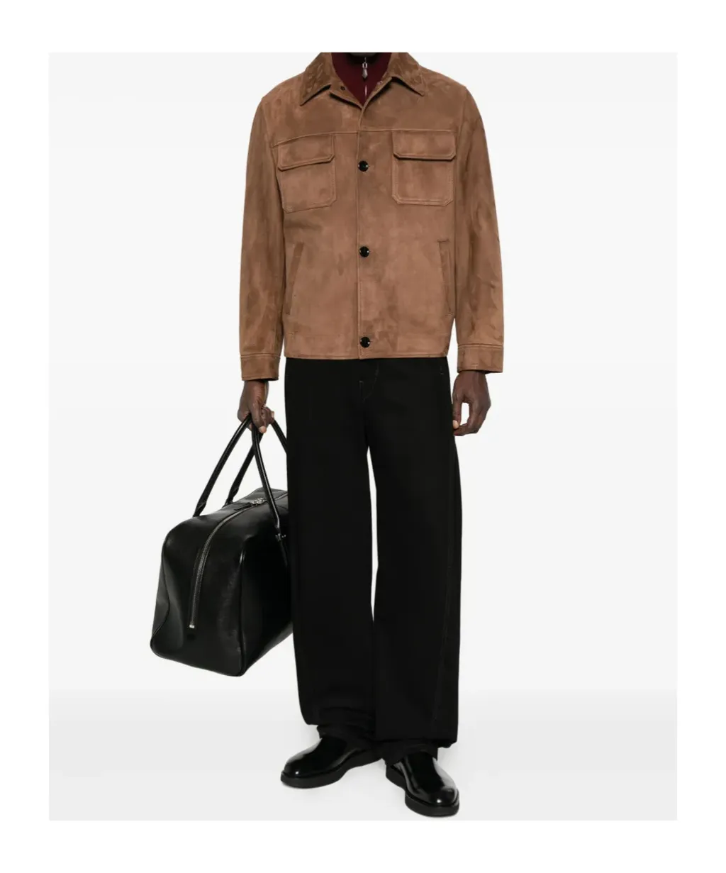 Button-Fastening Flap-Pocket Jacket