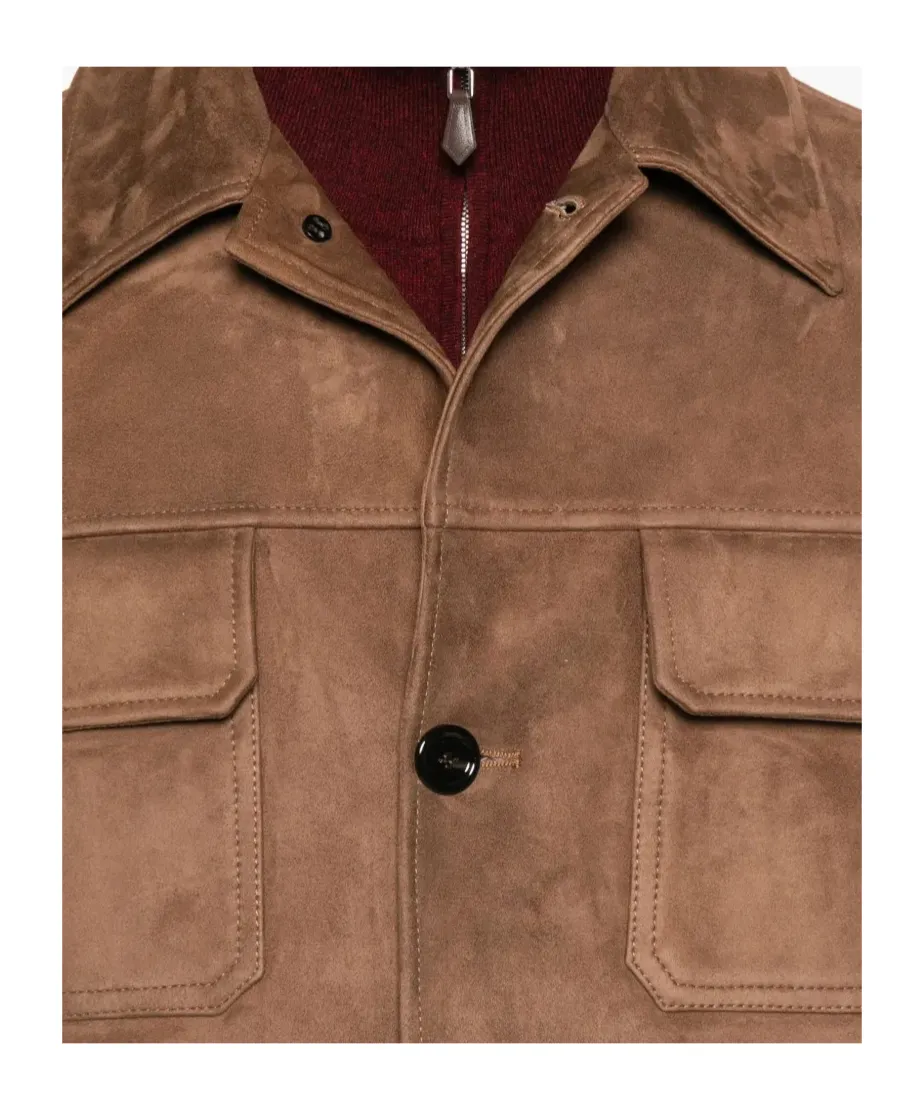 Button-Fastening Flap-Pocket Jacket