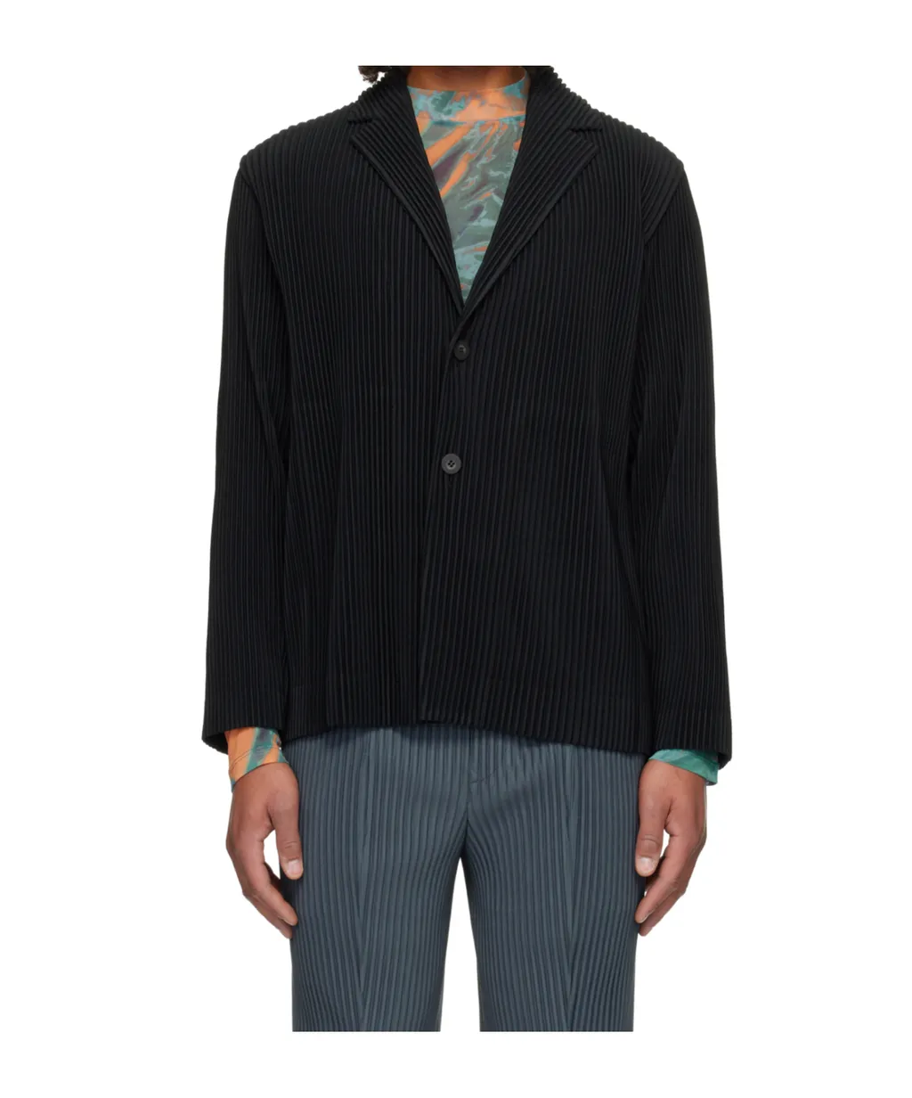 Homme Plissé Issey Miyake Single Breasted Pleated Jacket
