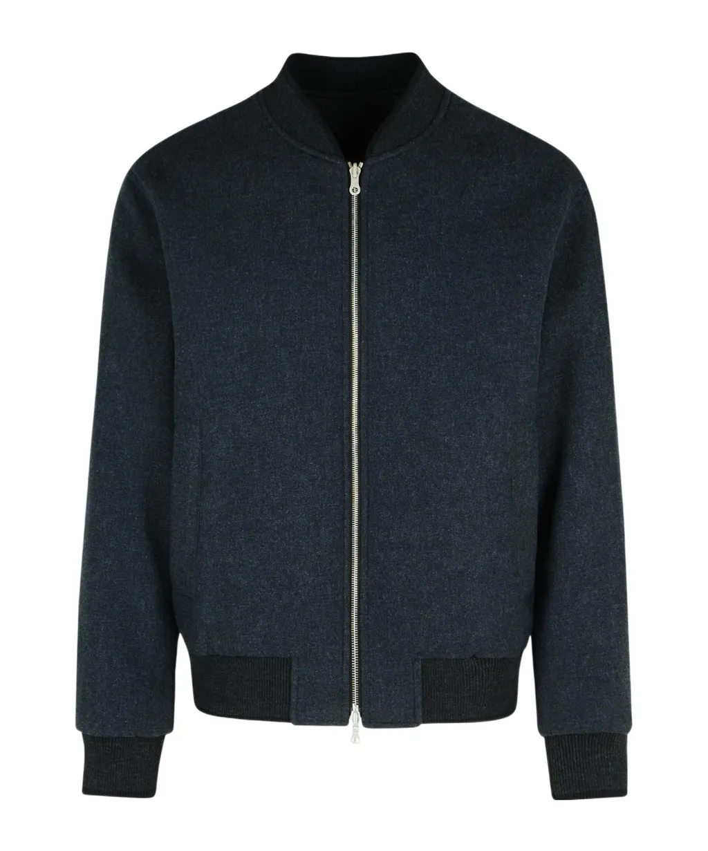 Ribbed Stand-Up Collar Jacket