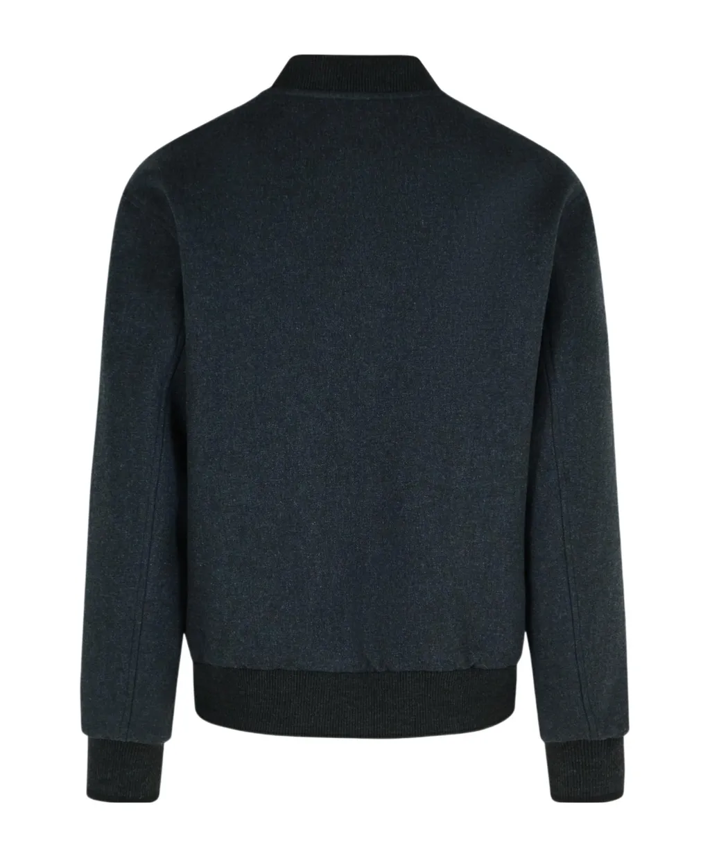 Ribbed Stand-Up Collar Jacket