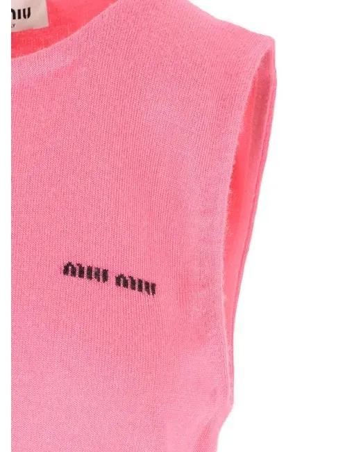 Miu Miu Crewneck Sleeveless Knitted Top