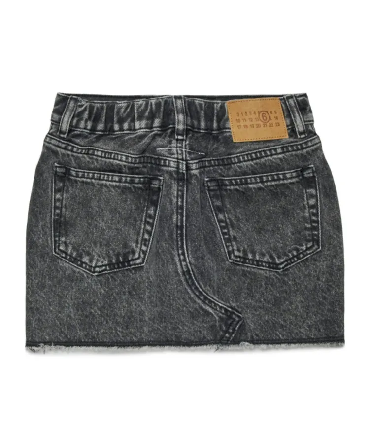 Mm6 Maison Margiela Kids Raw-Cut Hem Denim Mini Skirt