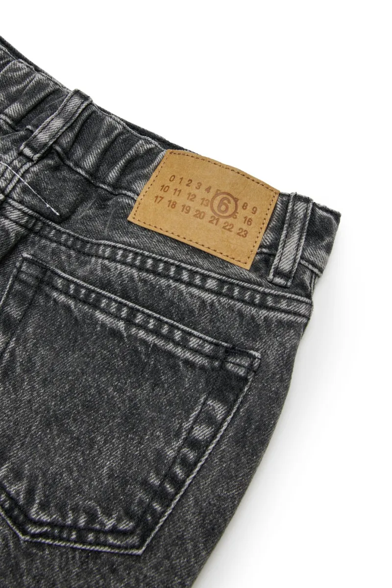 Mm6 Maison Margiela Kids Raw-Cut Hem Denim Mini Skirt