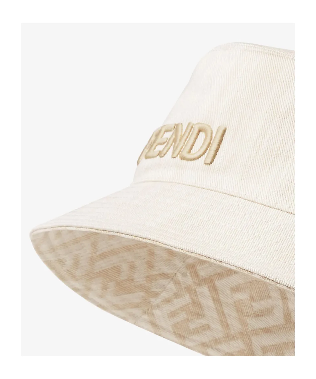 Reversible White Canvas Bucket Hat