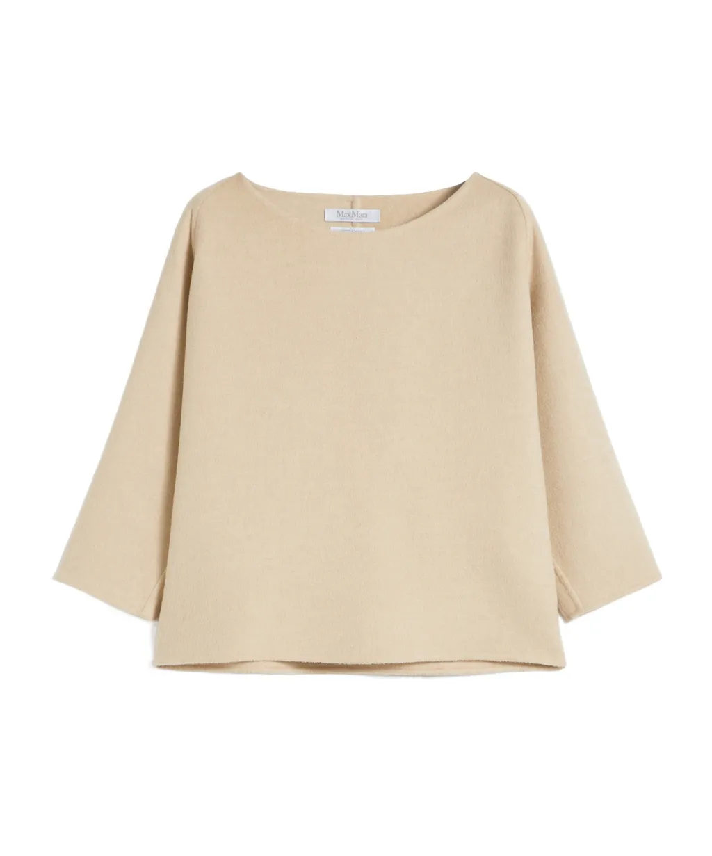 Crew-Neck Camel Blouse