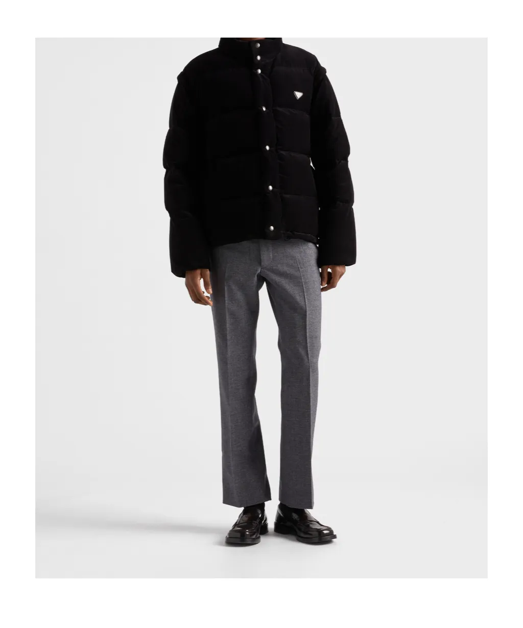 Prada Triangle-Logo Button-Up Jacket
