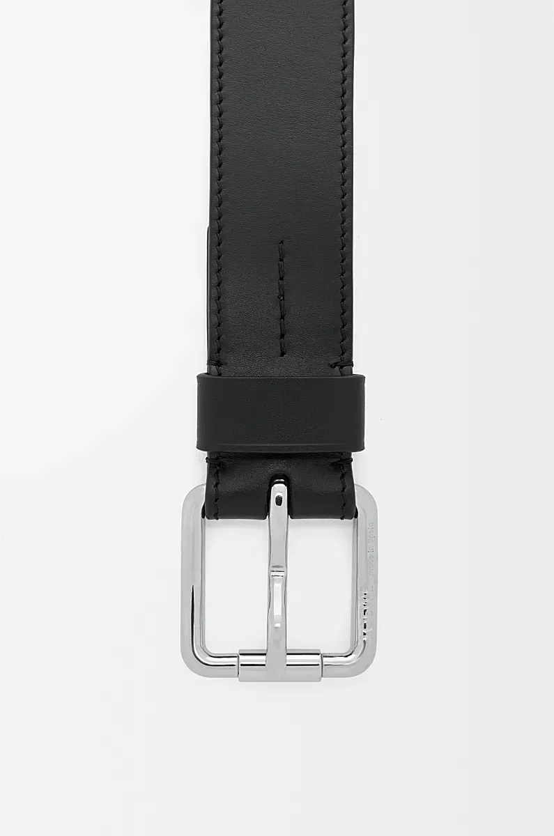 Roller Curve Belt In Shiny Sleek Calfskin