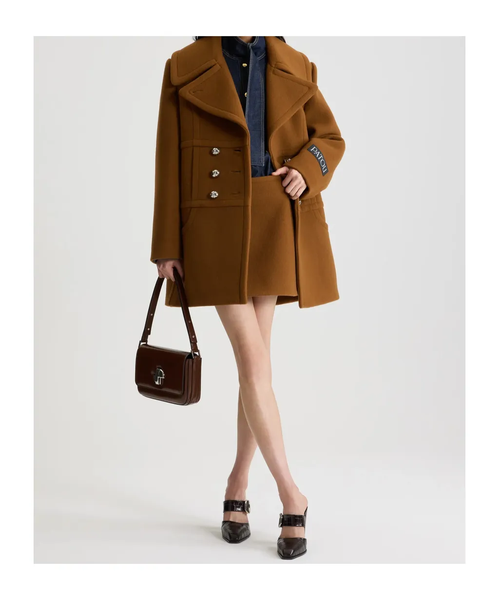 Double-Breasted Buttoned Coat