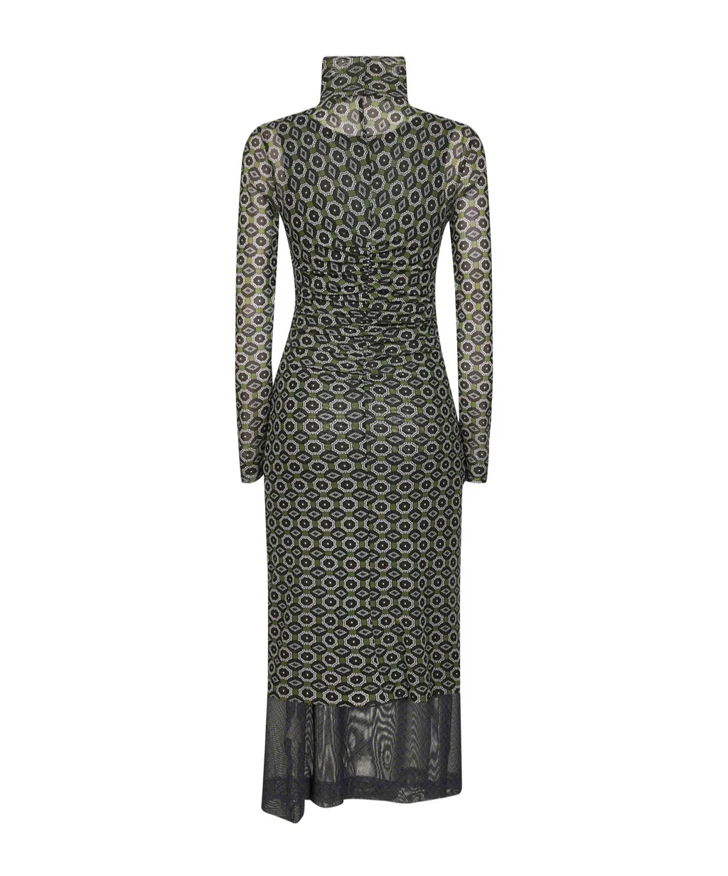 Long-Sleeved Stand-Up Collar Dress