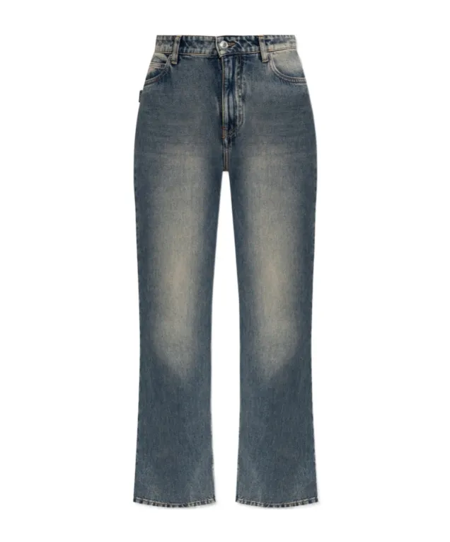 Faded Straight-Leg Jeans