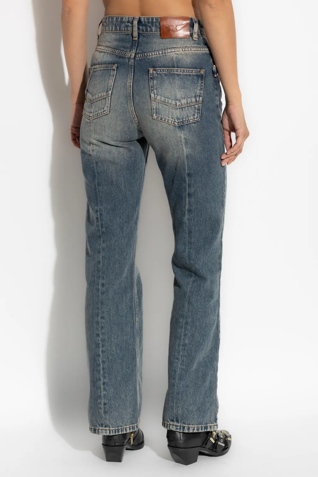 Faded Straight-Leg Jeans