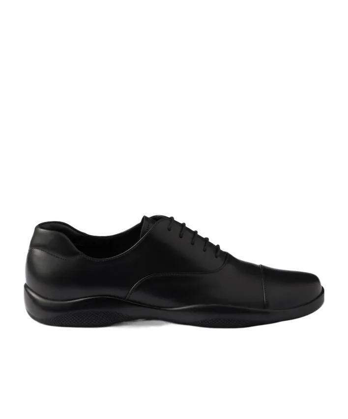 Prada Round-Toe Lace-Up Sneakers