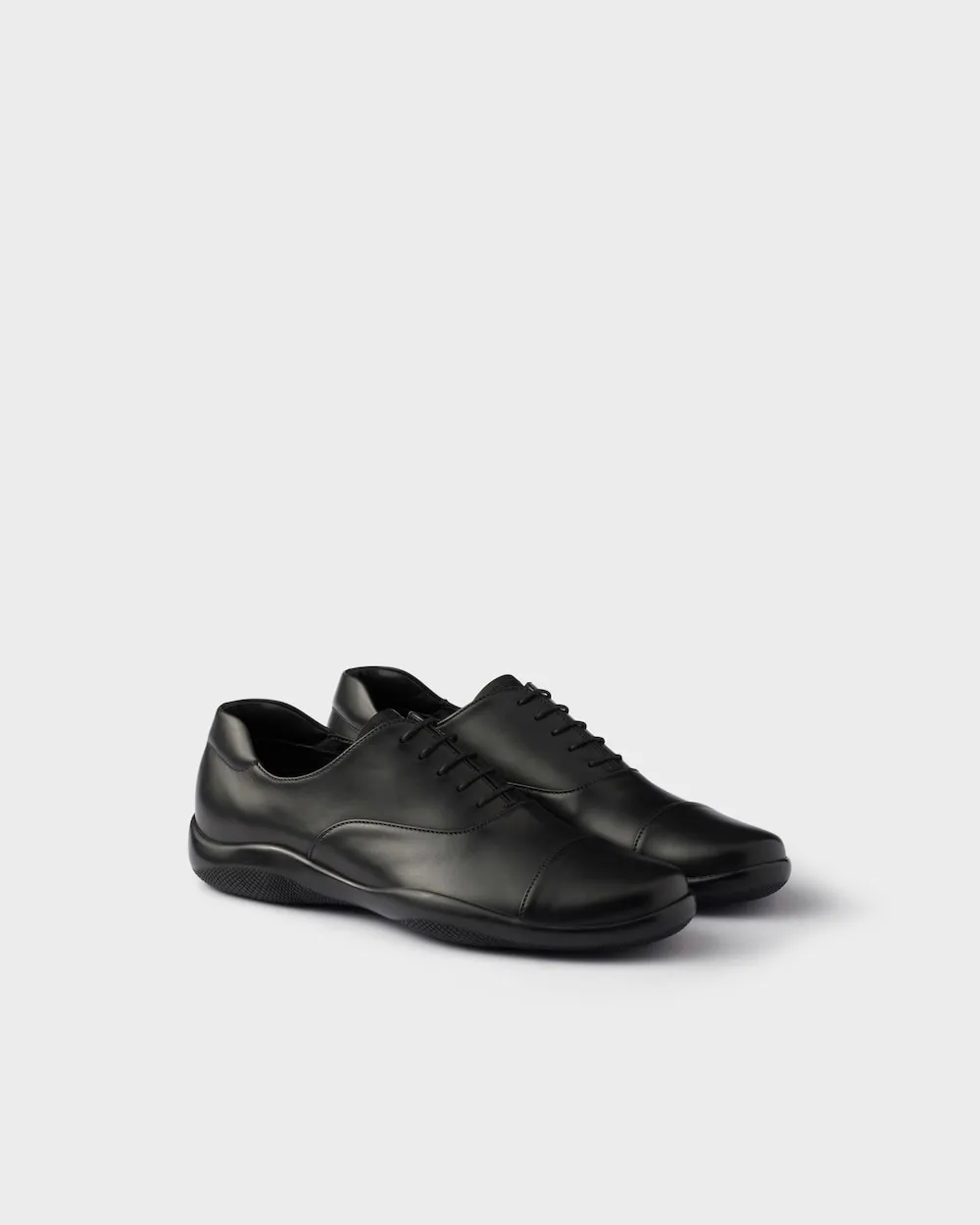 Prada Round-Toe Lace-Up Sneakers