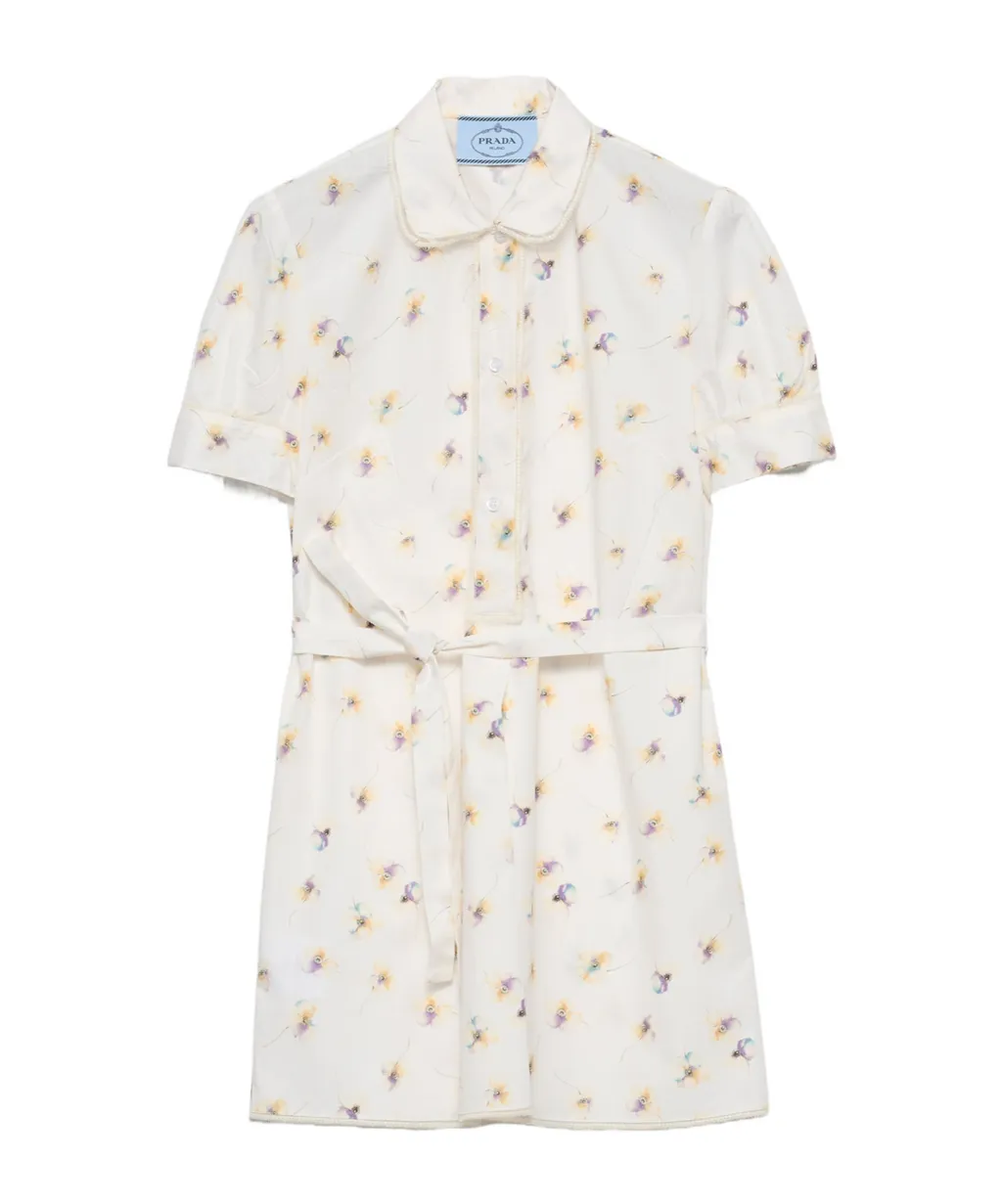 Floral Print Poplin Mini-Dress