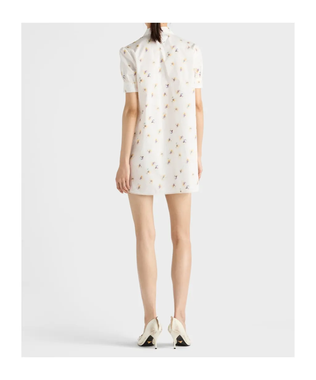 Floral Print Poplin Mini-Dress