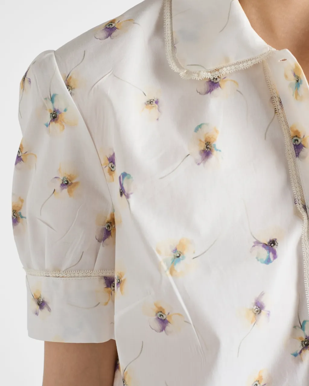 Floral Print Poplin Mini-Dress