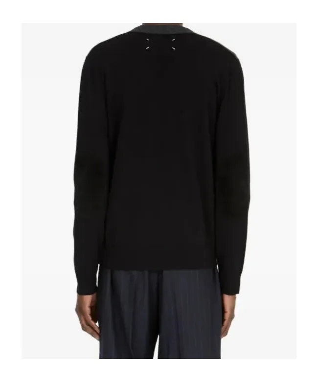 Maison Margiela V-Neck Elbow-Patch Cardigan