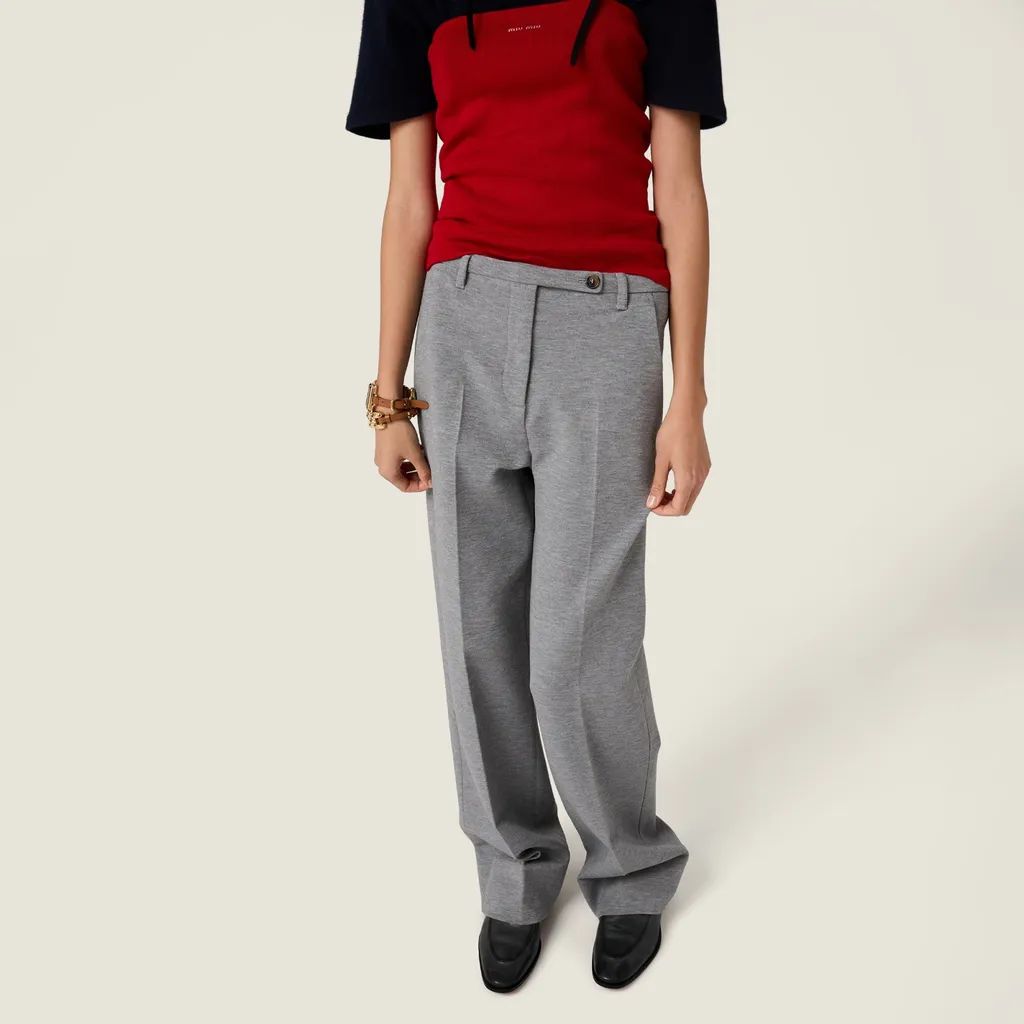 Miu Miu Straight-Leg Pleated Trousers