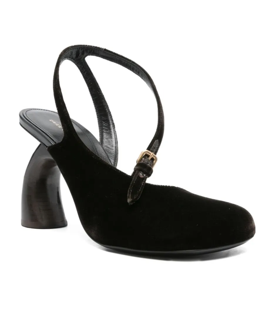 Square-Toed High-Heeled Sandals