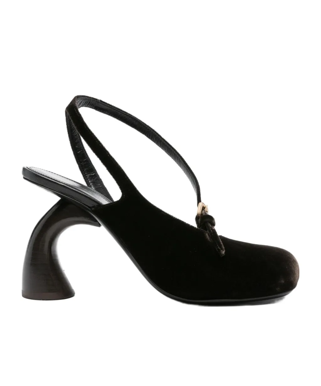 Square-Toed High-Heeled Sandals