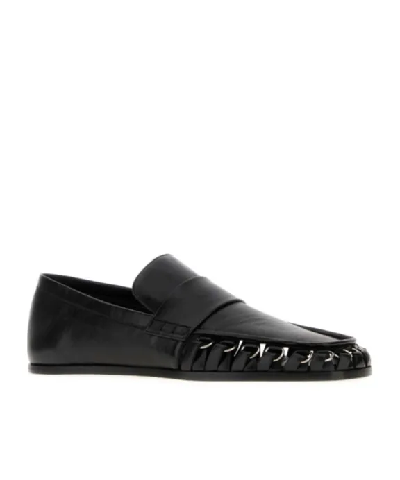 Nikki Chain-Trimmed Leather Loafers