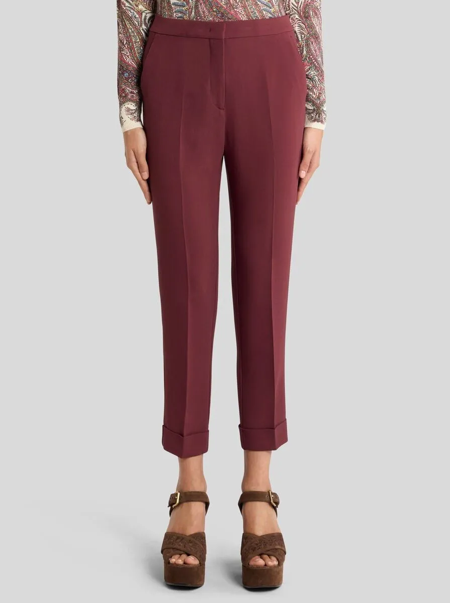 Etro Mid-Rise Tailored Cady Cigarette Trousers