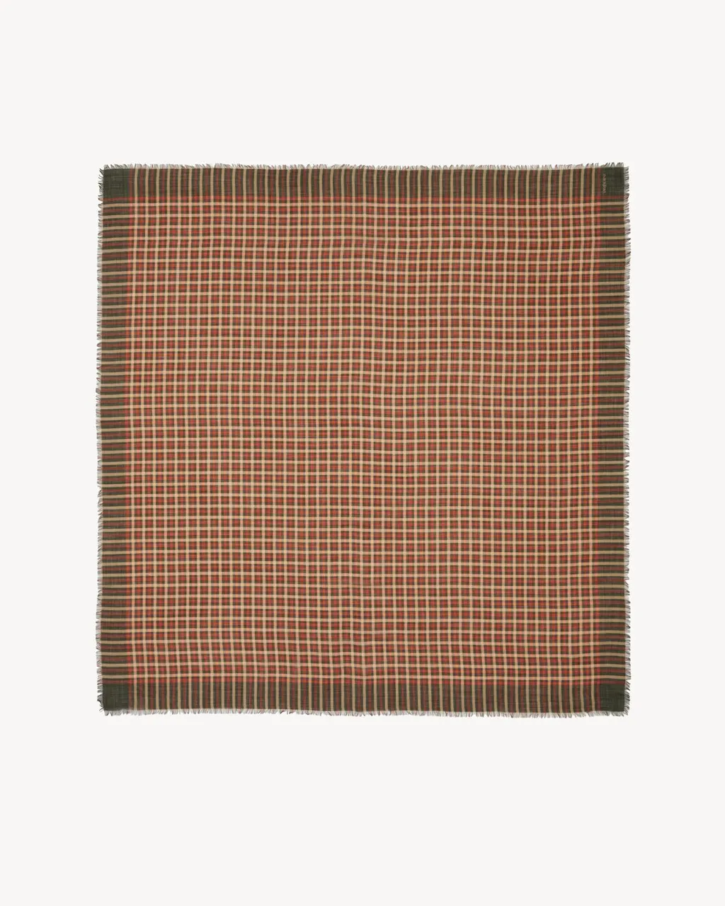 Large Square Scarf In Madras Wool Twill