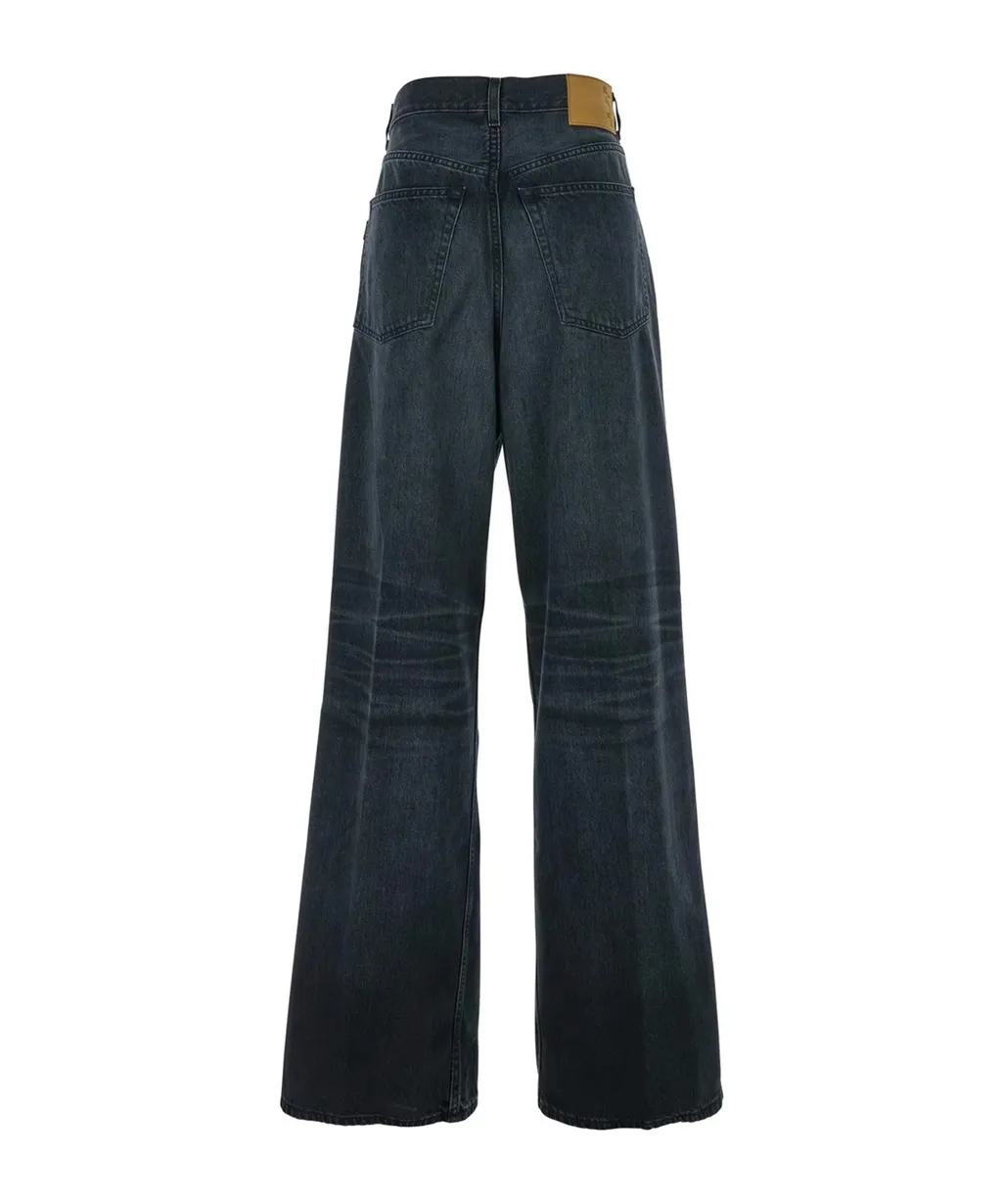 Pleated Detail Denim Trousers