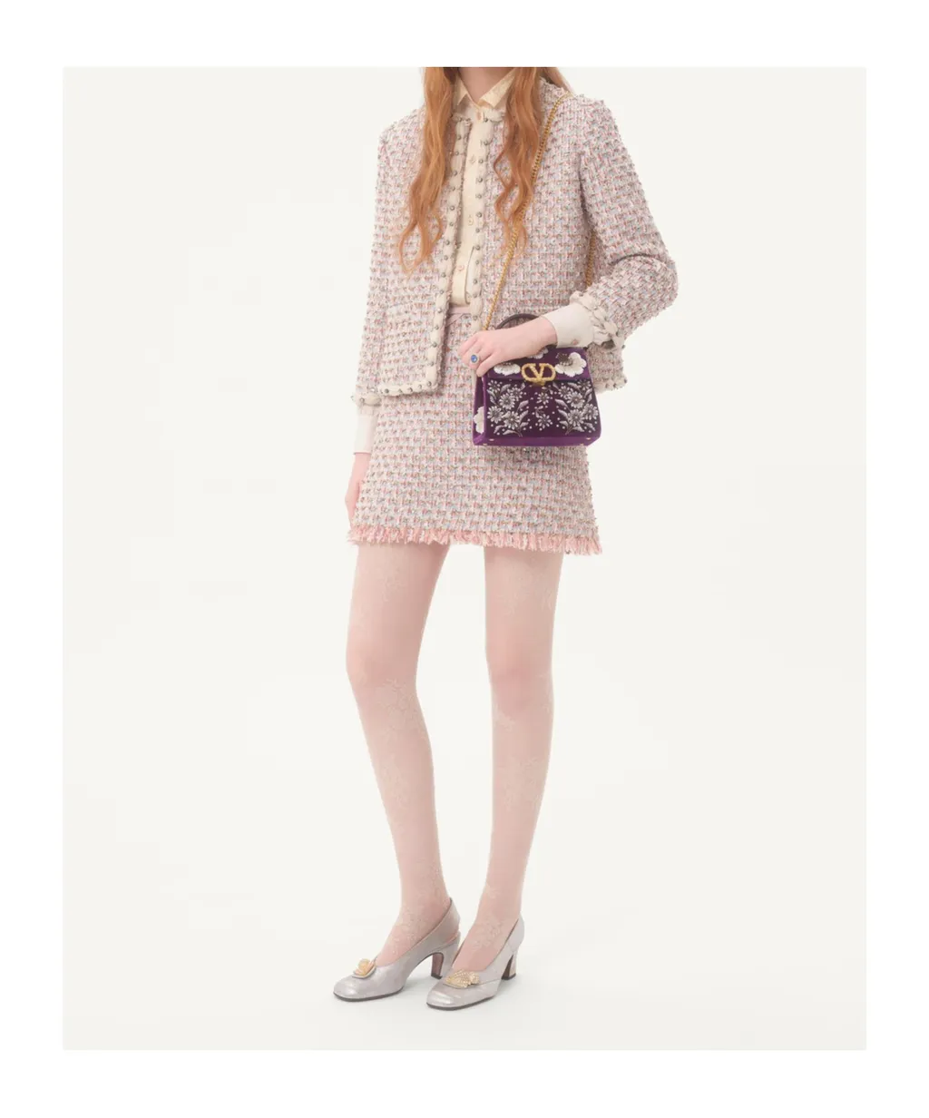 Valentino Garavani Mini Vsling Embroidered Handbag With Jewel Logo