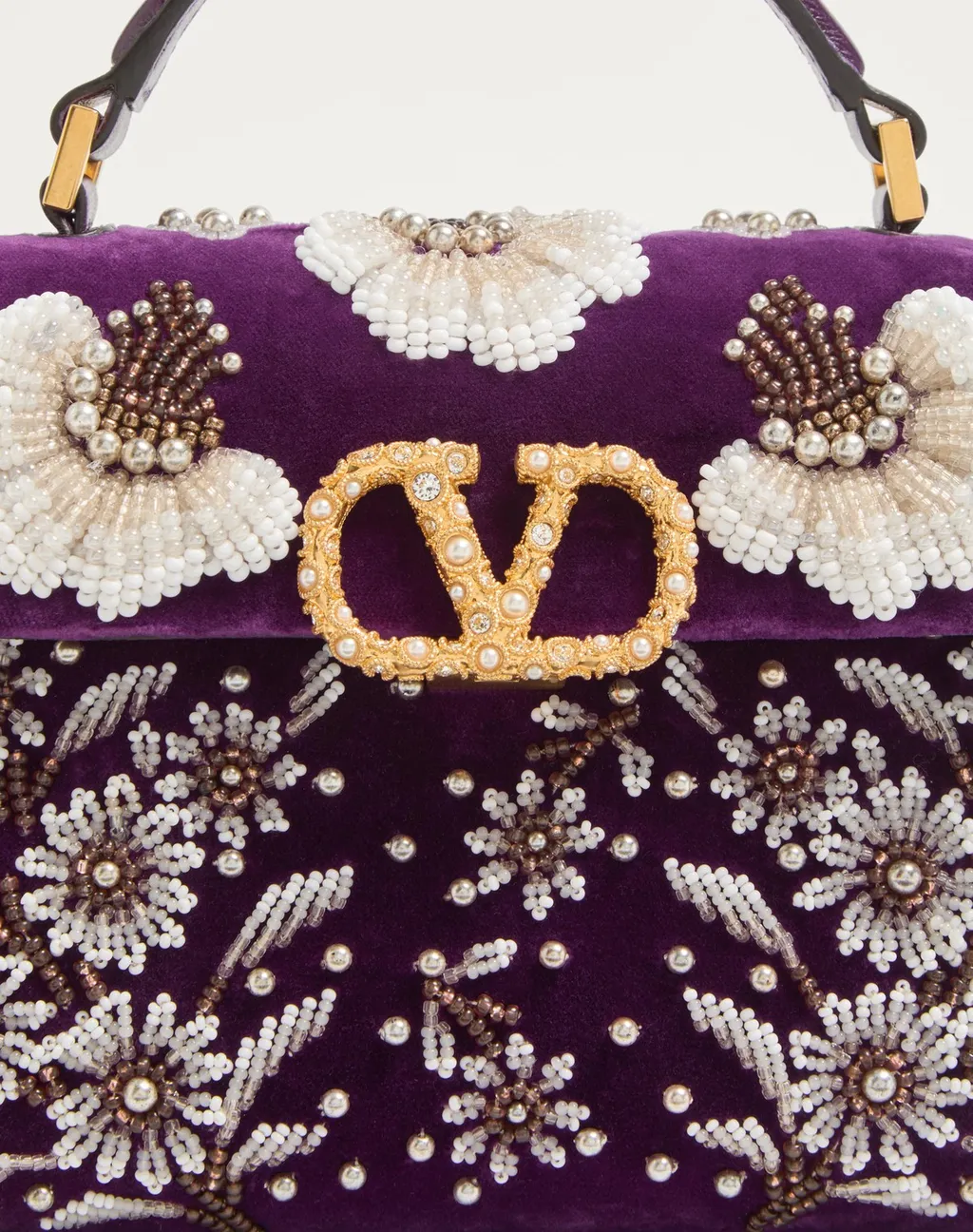 Valentino Garavani Mini Vsling Embroidered Handbag With Jewel Logo
