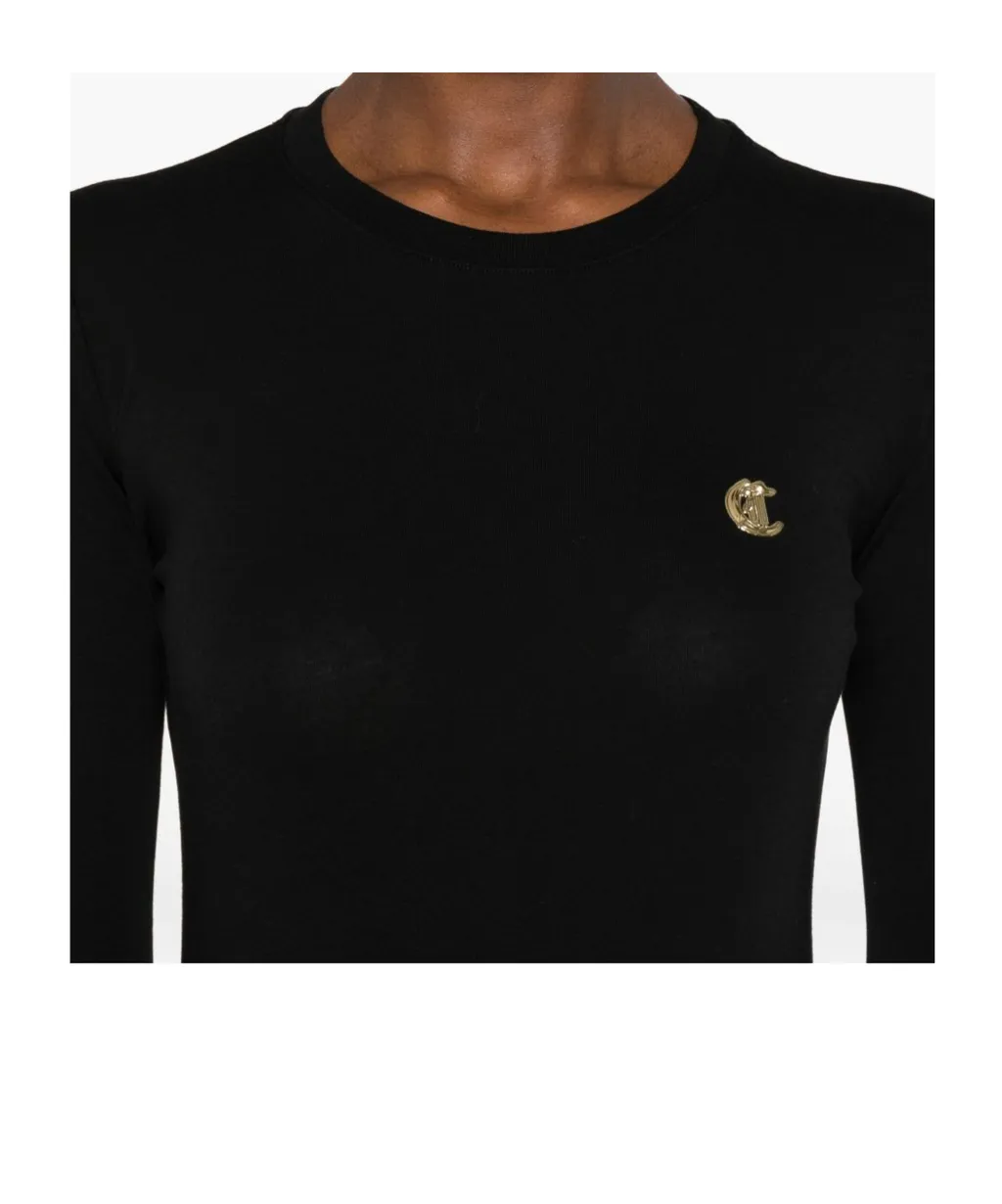 Logo-Plaque Long-Sleeve Mini Dress