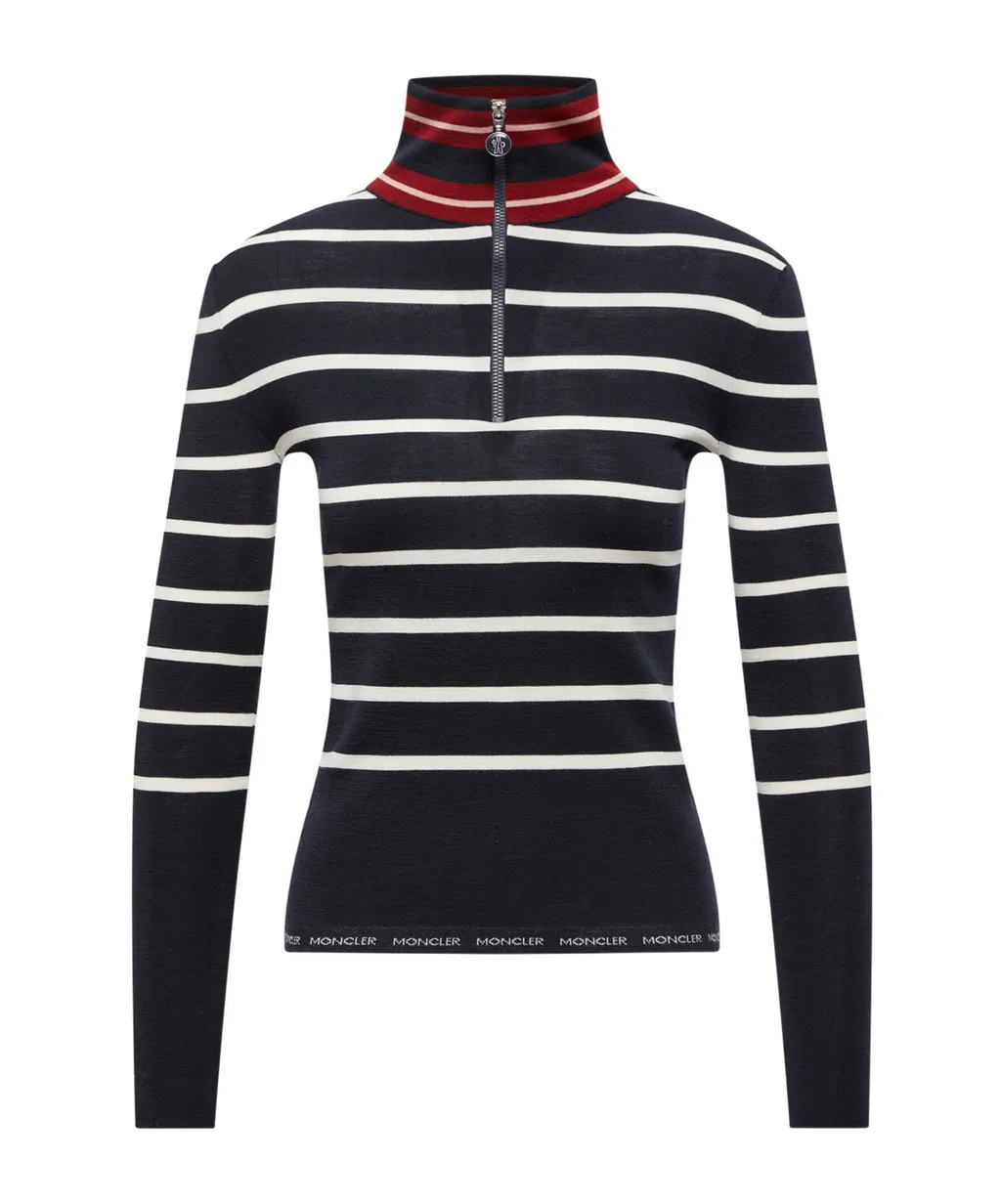 Striped Wool Turtleneck Sweater