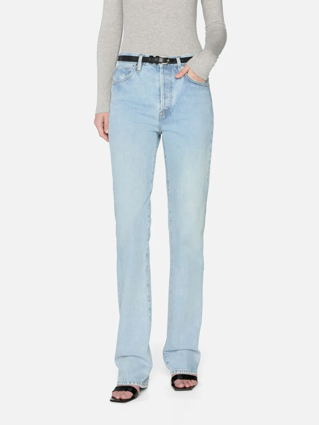 High-Waisted Straight-Leg Jeans