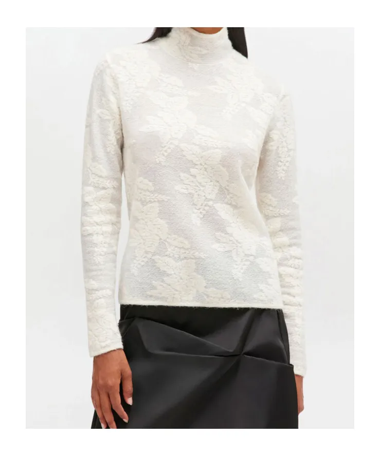 Ganni Flower Jacquard High Neck Jumper