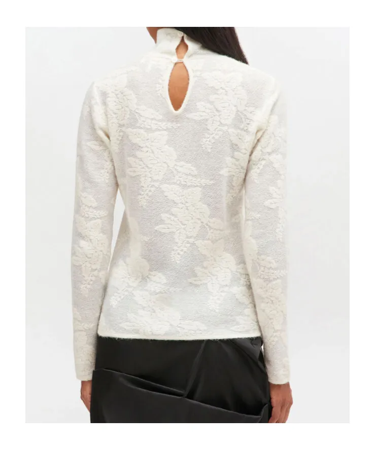 Ganni Flower Jacquard High Neck Jumper