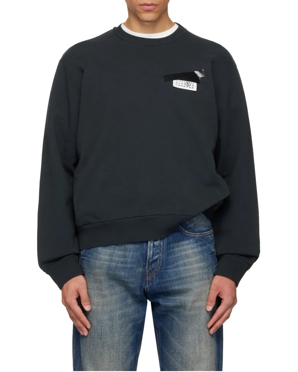 Mm6 Maison Margiela Logo Patch Crewneck Sweatshirt