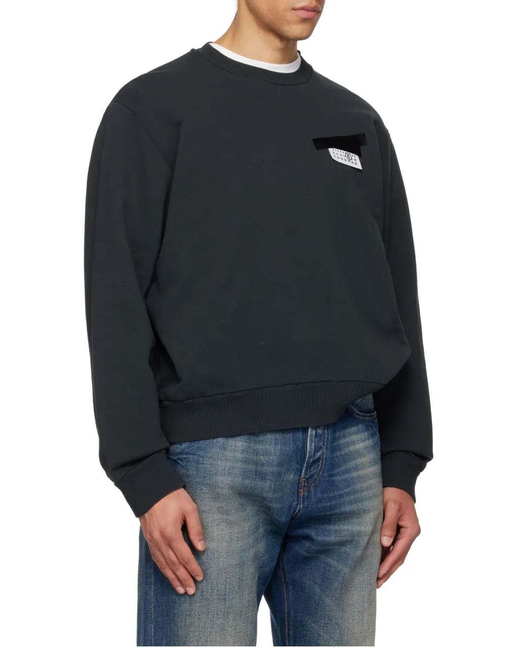 Mm6 Maison Margiela Logo Patch Crewneck Sweatshirt