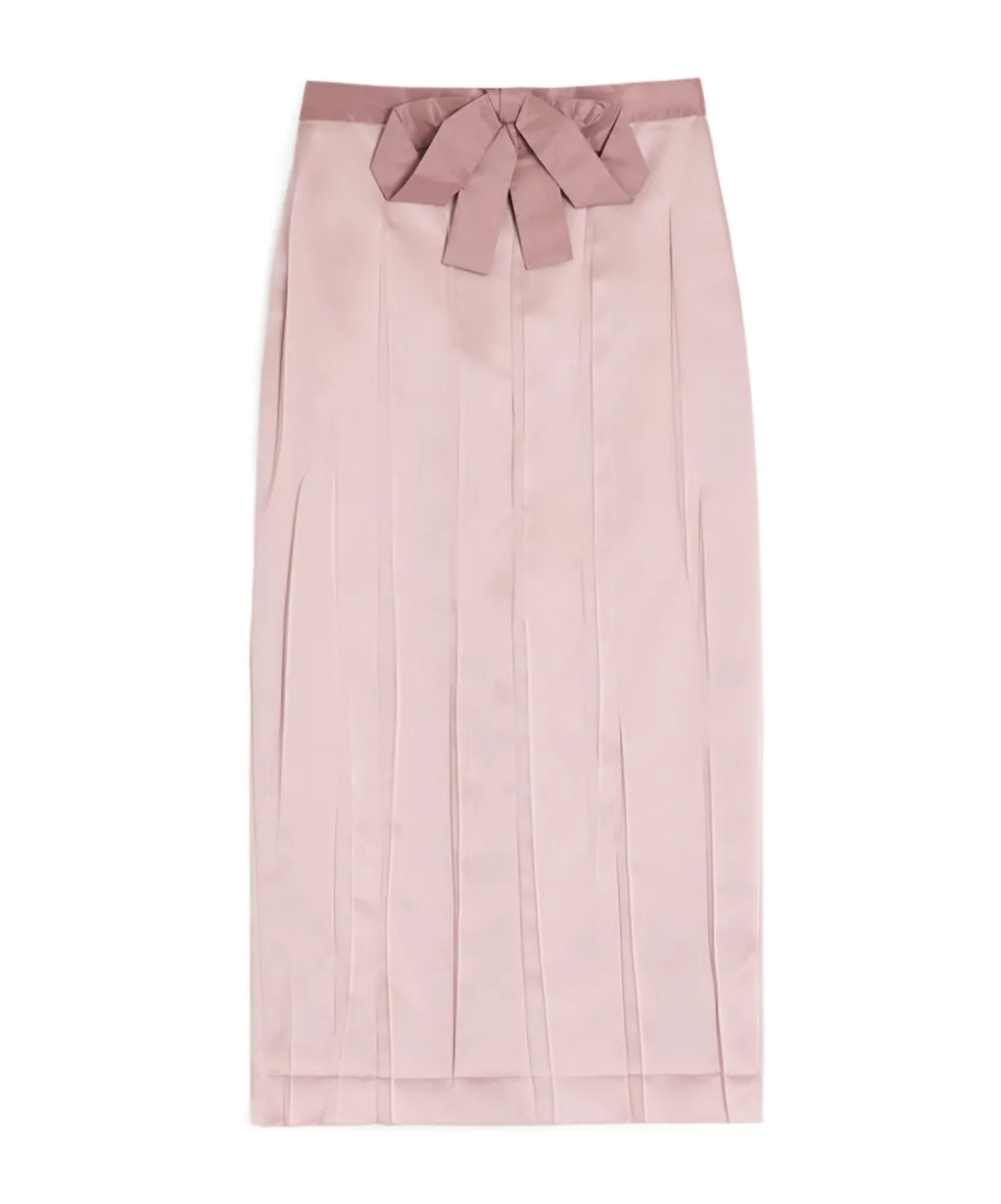Bow-Detail Midi Skirt